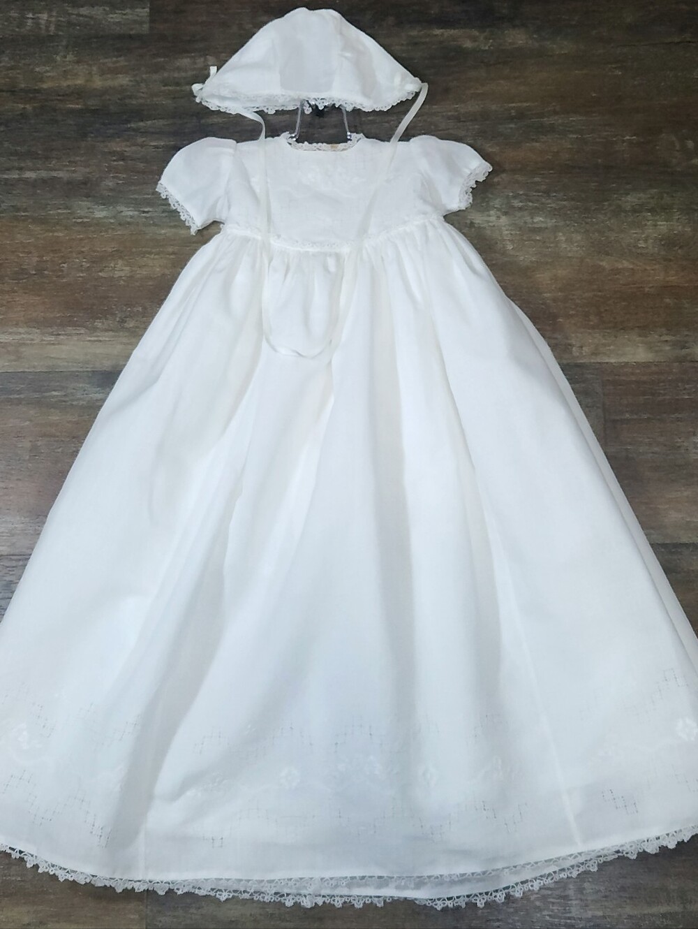 Posies Handcrafted Christening Gown and Bonnet Set